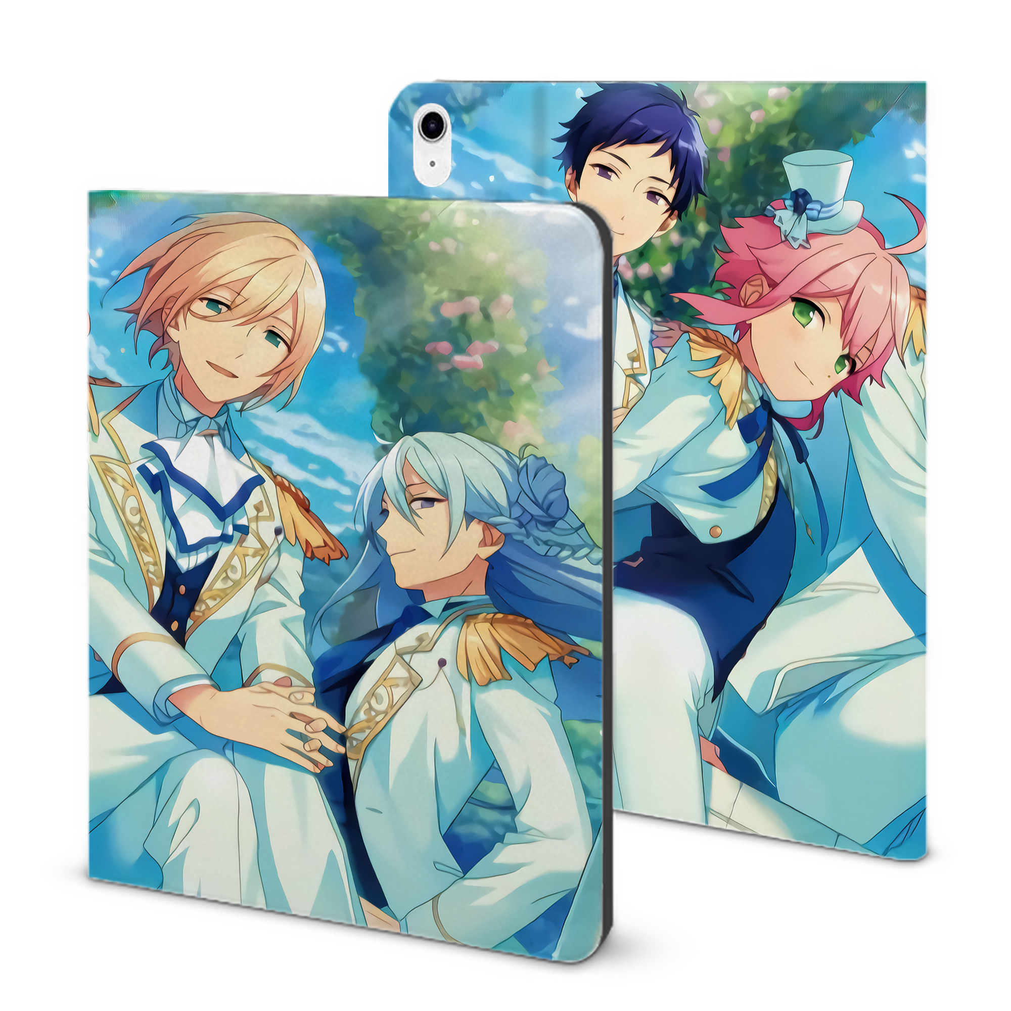 （画像用） あんさんぶるスターズ! Ensemble Stars IPad ケース ブック型 PUレザー TPU 耐衝撃 軽量 薄型 ペン収納なし 全面保護 IPad 各モデル対応